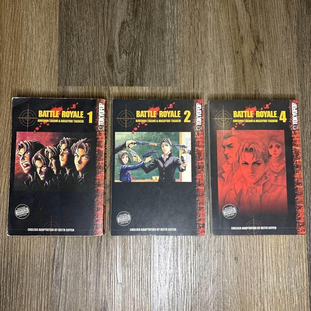 Battle Royale Manga Volumes 1-2 & 4 Tokyopop‎ English Manga